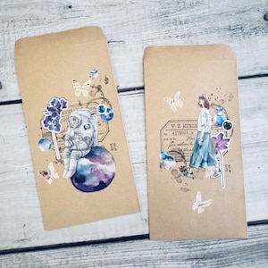 Handmade Stamping Journal Envelope Set: Ephemera Embellishments