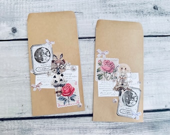 Handmade Vintage Collage Envelope: Decorative Embellished Keepsake
