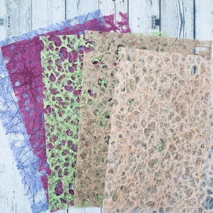 5 sheets of mixed colored textured handmade paper for junk journaling, journaling,scrapbooking and holiday card making.