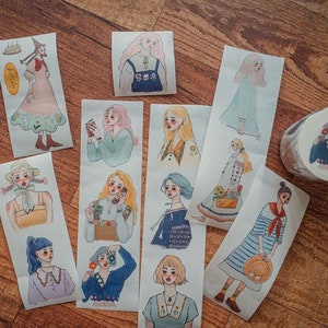 Un rouleau de ruban washi La Dolce Vita. Ruban adhésif washi pour journal, autocollants pour fille, autocollant pour personnes, fournitures pour agenda, fournitures pour journaux indésirables.