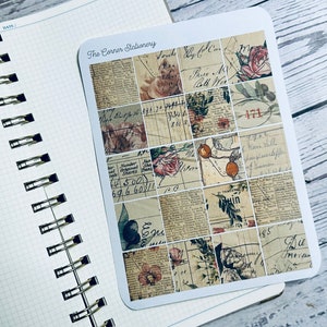 Adesivo effimero vintage per forniture di diario spazzatura Adesivo a tema postale vintage Adesivo di carta per journaling di proiettili Forniture per album