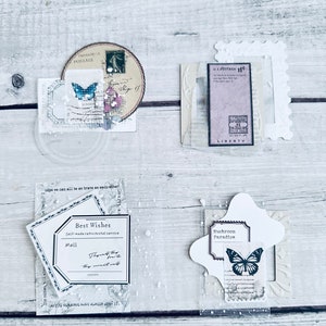 Paper Clusters Set For Junk Journal | Embellishment Ephemera | Junk Journal Ephemera Set | Mixed Media Paper Clusters For Journal | 4