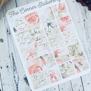 A Sheet of 20 Pink Flowers Ephemera Small Stickers for Junk Journaling ...