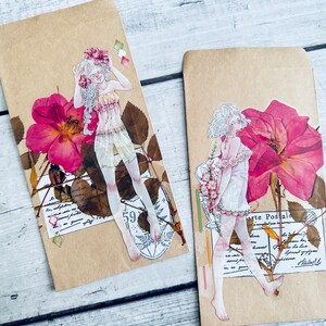 Handmade Junk Journal Envelopes: Stamping Ephemera Set of 2