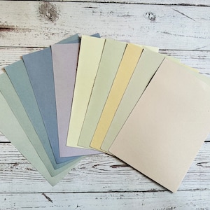 Mixed Pastel Light Color Paper Set For Scrapbook. Plain Pastel Paper For Journaling. A Set of 10 Sample Paper For Junk Journal. Paper Set