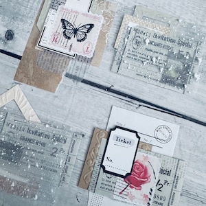 Paper Clusters Set For Junk Journal | Embellishment Ephemera | Junk Journal Ephemera Set | Mixed Media Paper Clusters For Journal | 4