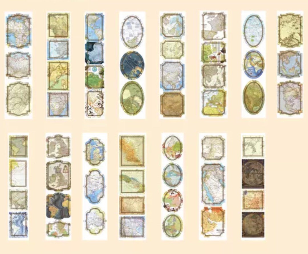 Junk Journal Vintage Ephemera Sticker for Journaling. Map Ephemera ...