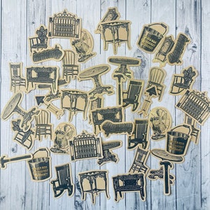 Petits et minuscules autocollants pour journal indésirable Autocollant vintage éphémère Autocollants vintage sur le thème de la maison Autocollants rétro pour journal indésirable