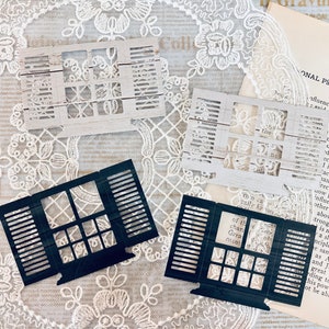 Découpes de fenêtres faites main pour la fabrication de cartes | Fenêtre à l'ancienne pour la journalisation indésirable | Papier cartonné découpé pour scrapbooking |