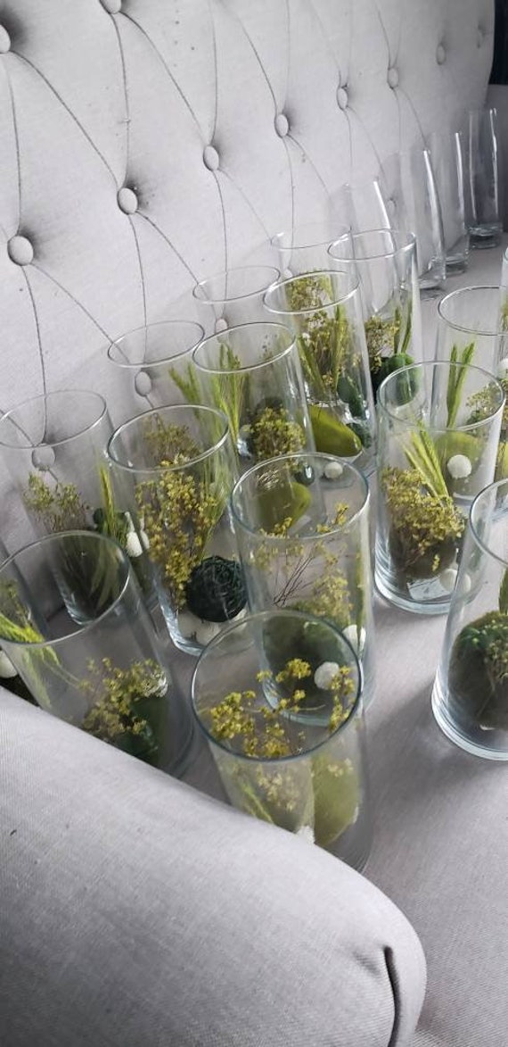 16 Pieces 7 5 Inch Cylinder Vase With Greenery Great For Etsy