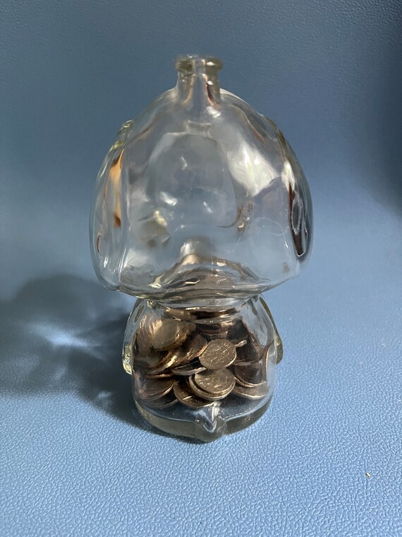 ヴィンテージ スヌーピー 貯金箱 ピーナッツ ガラス アンカーホッ