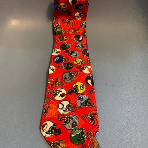 Corbata de fútbol americano vintage con licencia oficial de la NFC, color rojo, equipo NFL Jets, Eagles, Raiders, Cardinals, Dolphins, Cowboys, Saints, coleccionable, rara