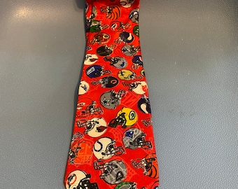 Vintage NFC Official Licensed Football  Neck Tie Red Team NFL Jets Eagles Raiders Cardinals Dolphins Cowboys Saints Collectible Rare