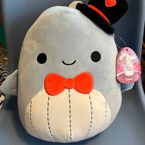 RARE Squishmallow Kellytoy Samir Whale Top Hat Valentines Day 16 inches Original Collectible Clean Squishmallows Stuffed Animal With Tags