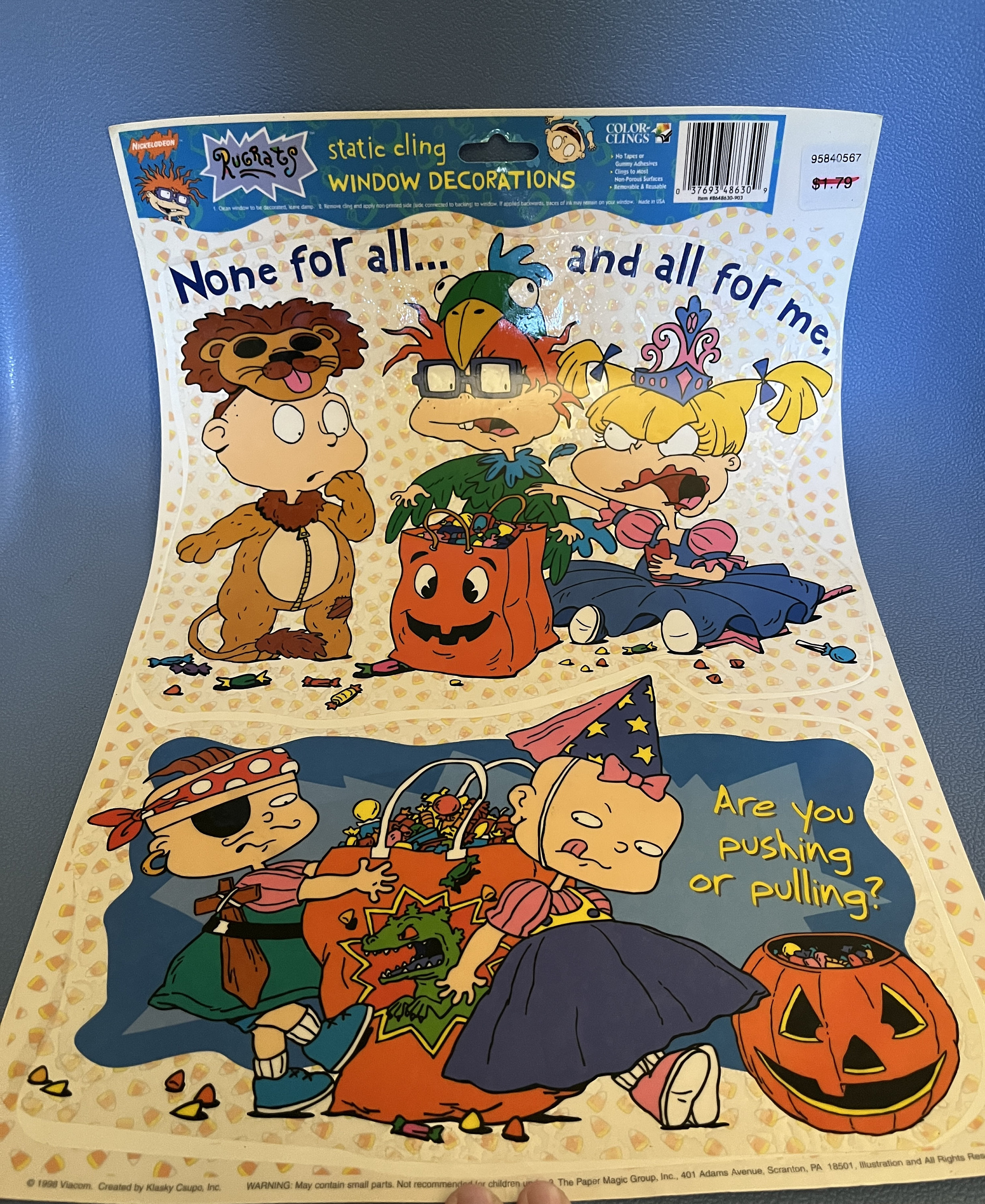 Vintage NOS Unused Halloween Window Clings Classroom Decoration