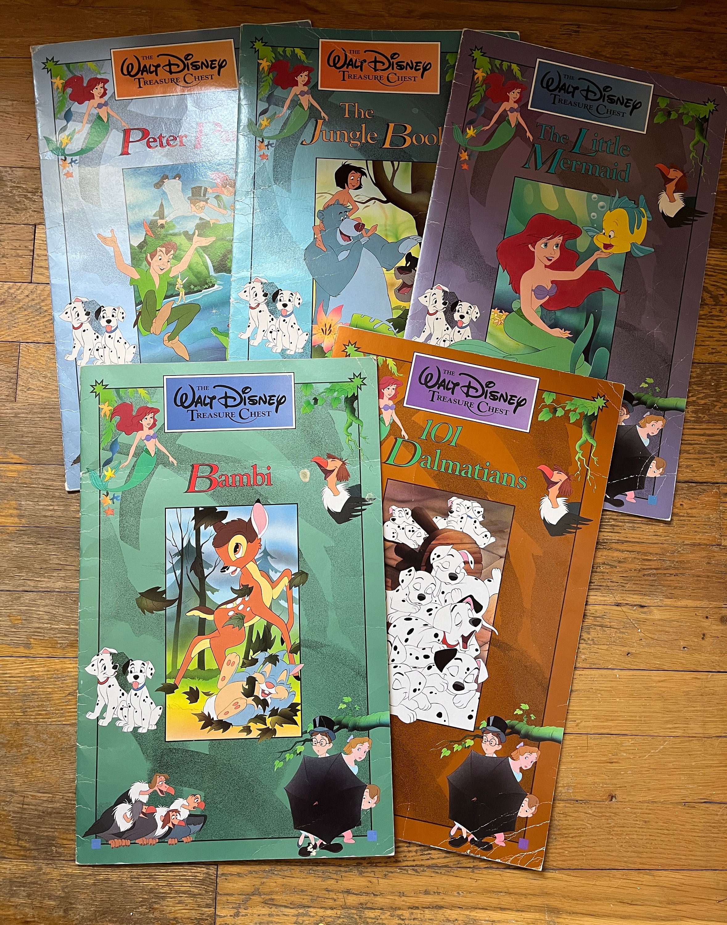 Vintage 1990s Walt Disney Treasure Chest Books 5 Oversized 101