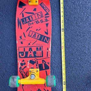 Patineta Nash Jamin vintage de los años 80 en EE. UU., completa, con ejes originales, ruedas, patinaje, regalo para niños de los 80, pieza de exhibición coleccionable, Rad Shred