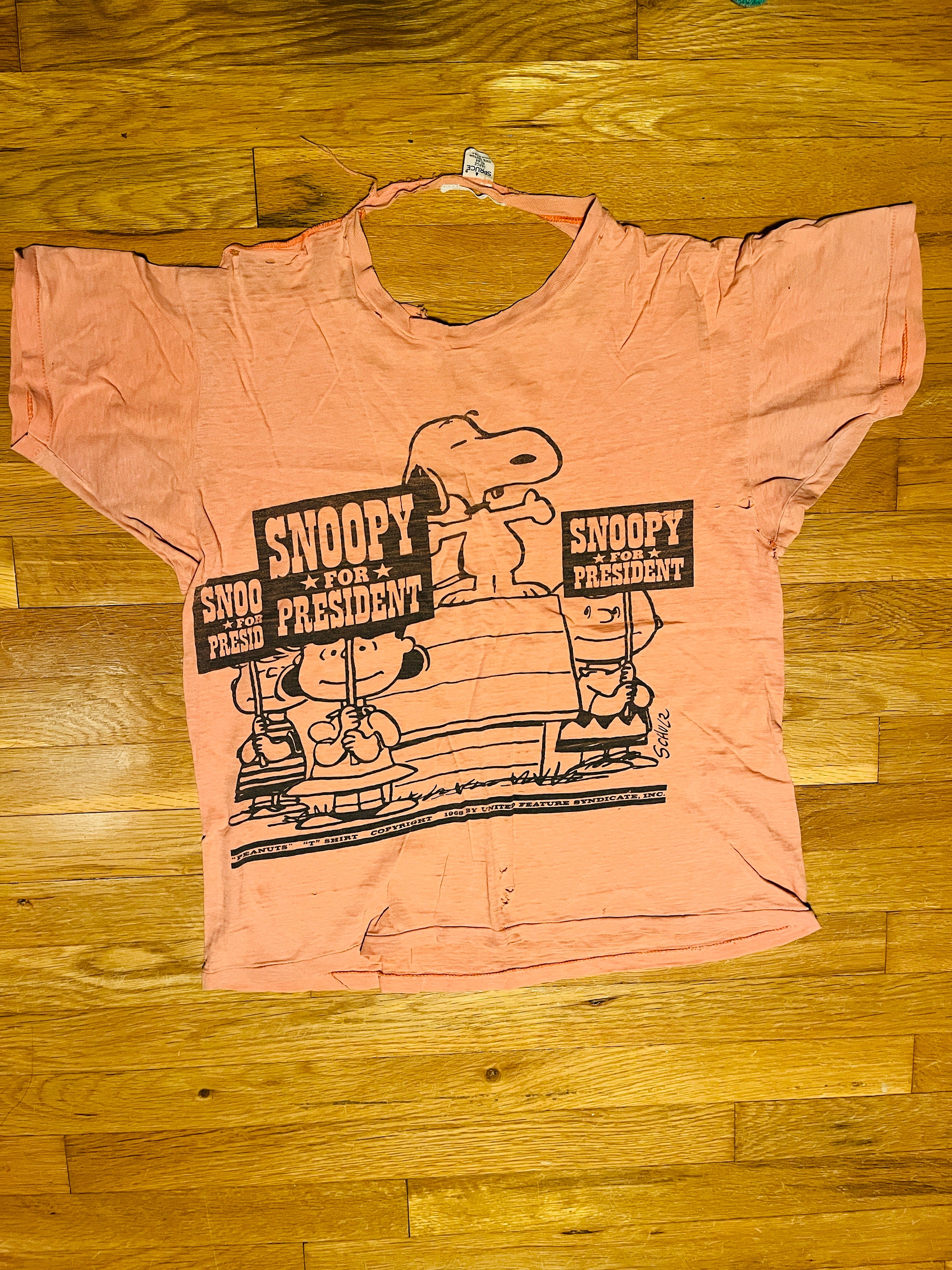 Vintage 1960's Peanuts 1969 Snoopy for President Spruce Vintage 1960's Peanuts 1969 Snoopy for President Spruce
