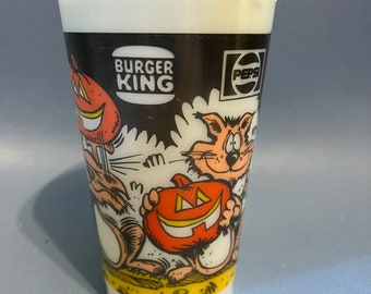 Vintage Burger King Halloween Plastic Cup Glow in the Dark