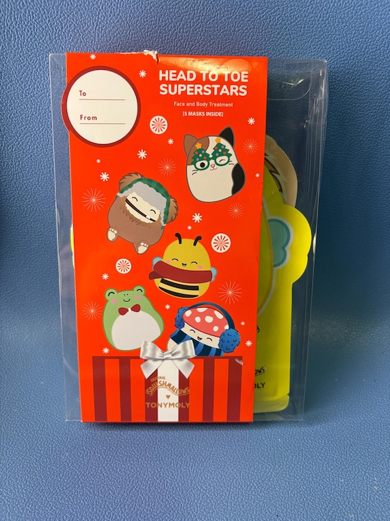 New Sealed Unused Head to Toe Superstars Squishmallows Tonymoly Tony Moly Eye Patch Sheet Mask Brightening Pedi Foot Gift Beauty Spa