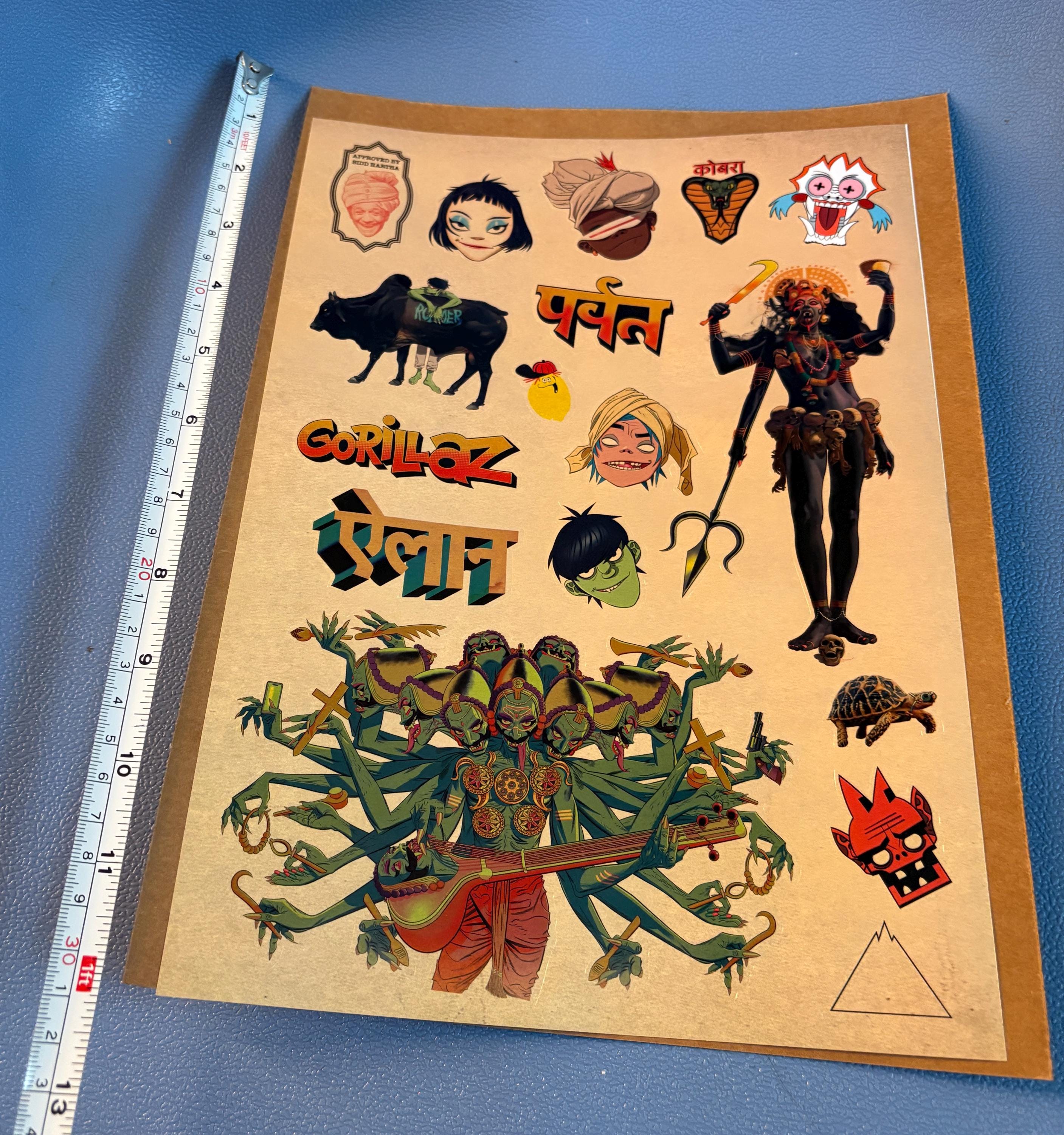 Gorillaz the Mountain Album Listening Party Sticker Sheet Limited