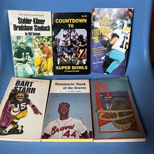 Vintage Paperback Book Great Quarterbacks Gutman Bart Starr Devaney Countdown to Super Bowls Resciniti Football 78 Kirow Jack Olsen Hammerin