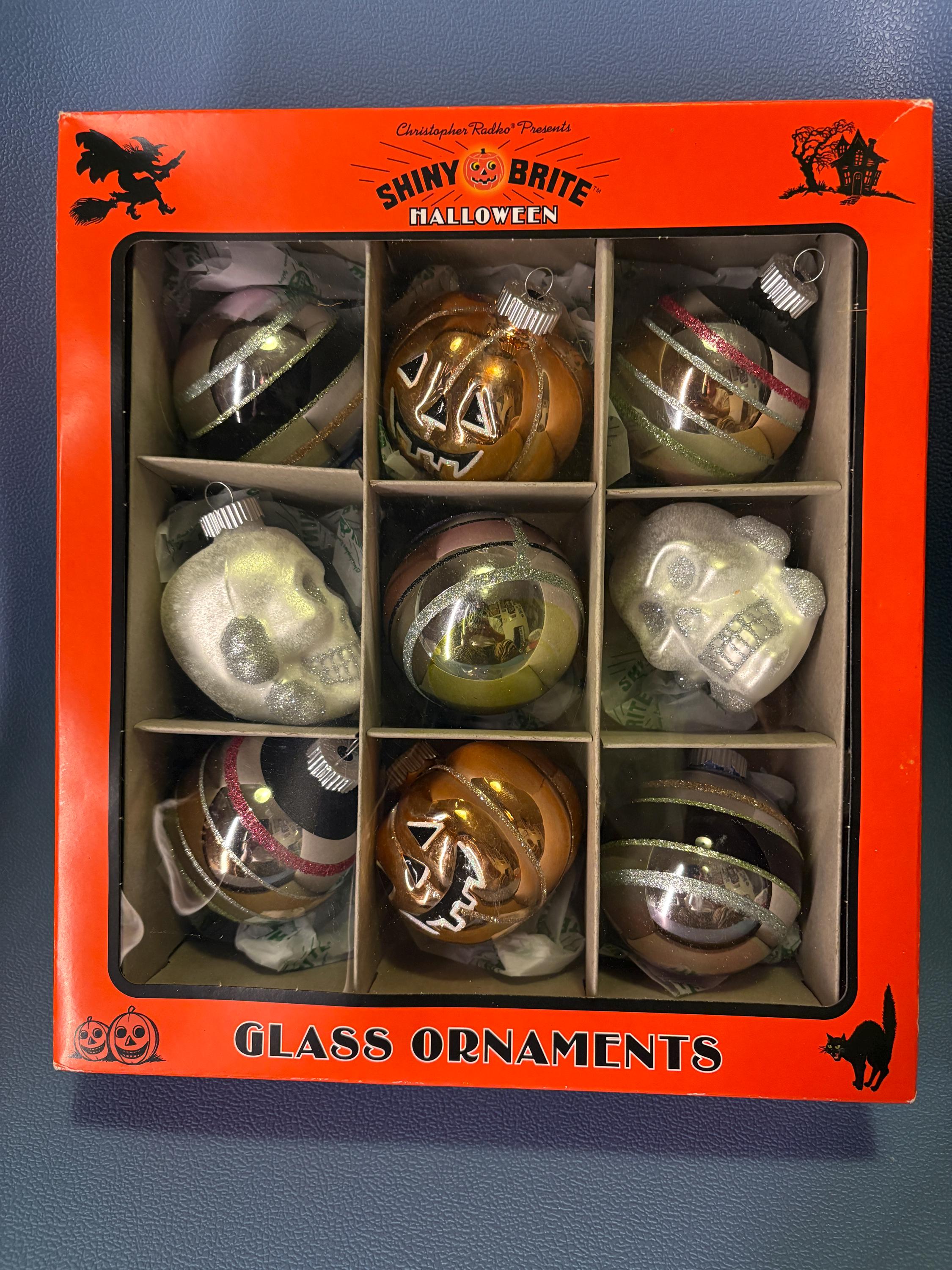 New in Box Unopened Christopher Radko Shiny Brite Halloween Glass