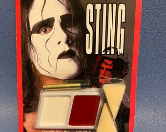 Vintage WCW NWO 2000 Sting Official Makeup Kit Wrestling NOS Unused Sealed Paper Magic Group Halloween Costume Collectible wwe wwf
