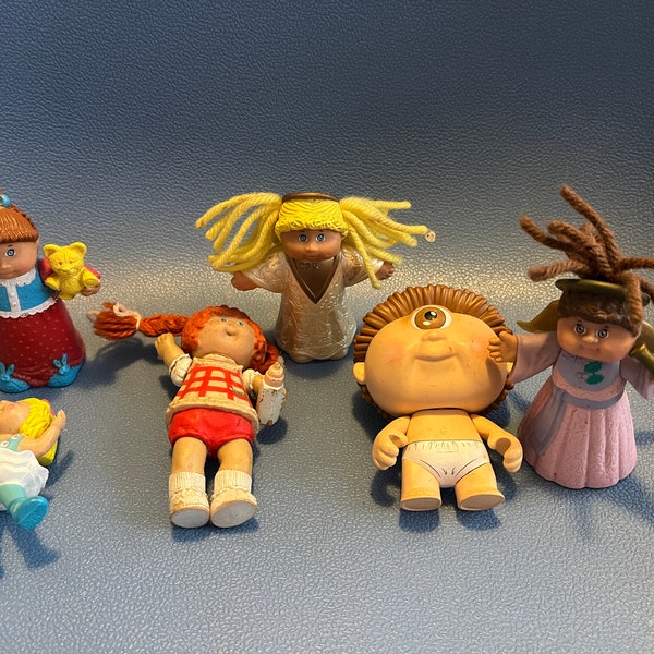 Vintage Cabbage Patch Kids Figures Toys Real Hair Garbage Pail Kid One Eyed Jack Plastic PVC Angel Baby Bottle Mini Figure You Pick! 80's