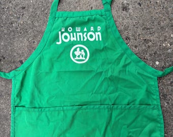 Grembiule vintage verde Howard Johnson Johnsons, personale, cameriera, fattorino, ristorante, HoJos, rari cimeli, hotel, viaggi su strada