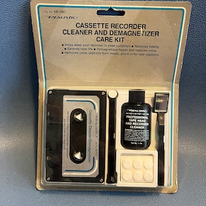 Vintage NOS Versiegelte Realistische Kassettenrecorder Reiniger und Entmagnetisierer Pflege Kit Tape Tapes 1980er 1990er Stereo Reparatur Deck Köpfe