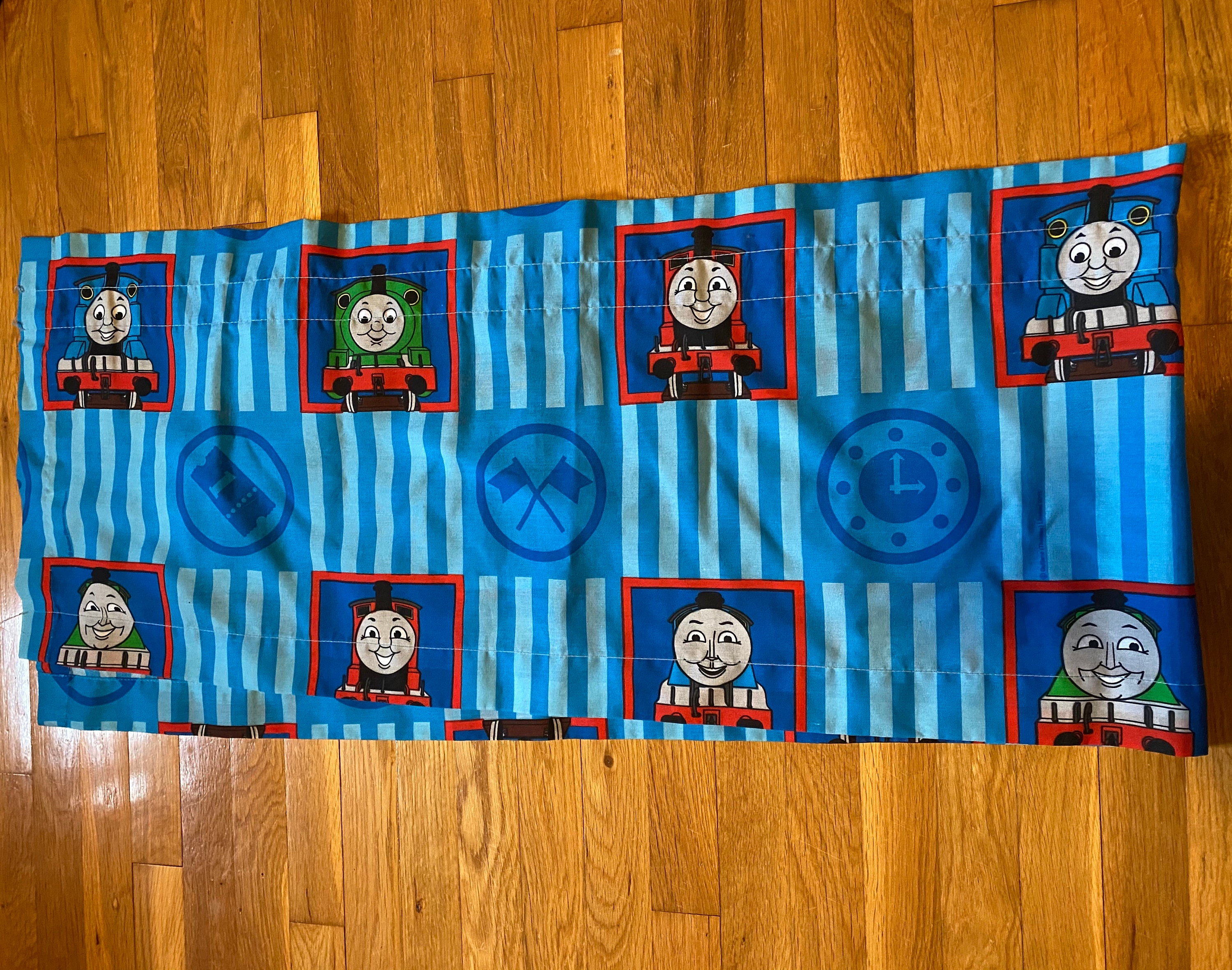 Vintage Thomas the Train Tank Engine Valance 80 X 17 Blue Curtain