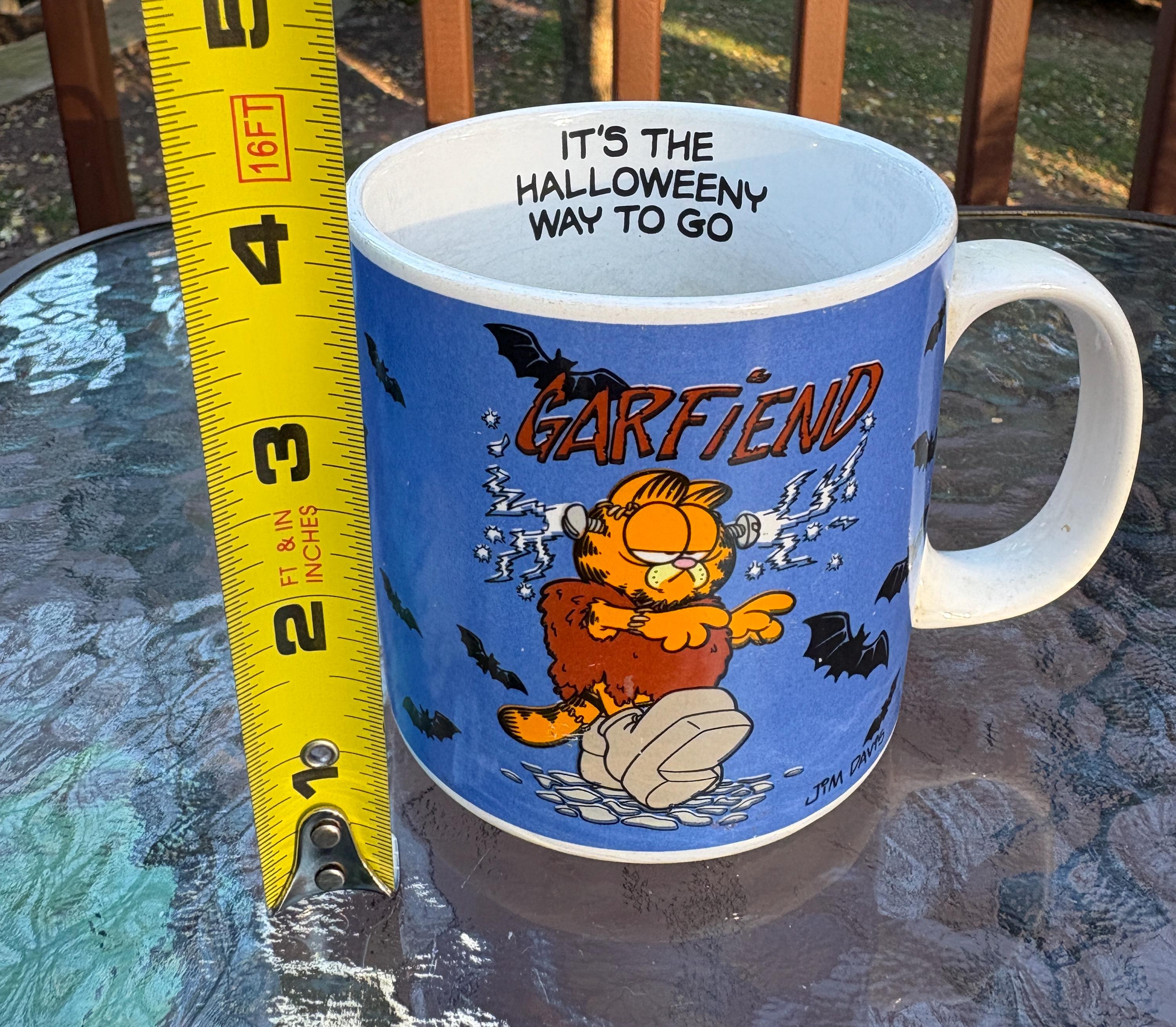 Vintage 1978 Enesco Garfield Halloween Frankenstein Mug Halloweeny