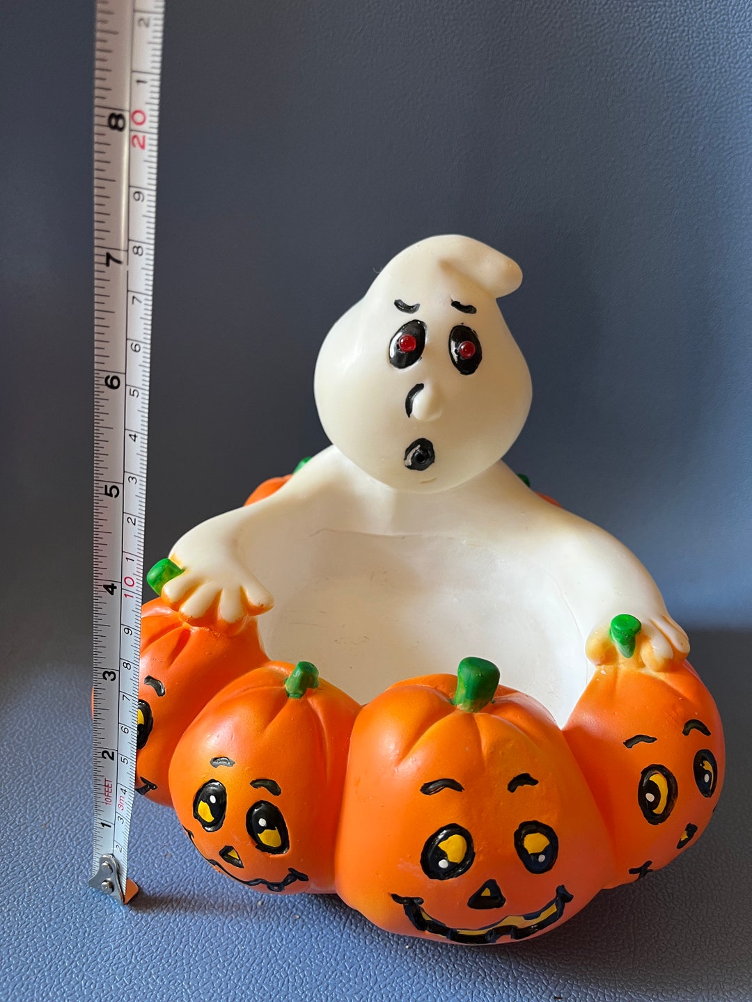 Vintage Plastic Strobie Halloween Candy Dish Eyes Light up Laughs