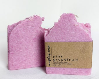 Pink Grapefruit Vegan Soap | Palm Oil Free Soap | Vegan Palm Free Soap | Grapefruit Handmade Soap | Bath Soap | Bar Soap | Zero Waste Soap