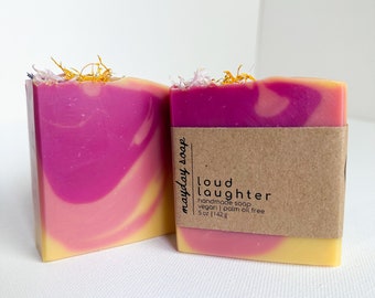 LOUD LAUGHTER Soap | Vegan Soap | Tropical Soap | Palm Oil Free Soap | Handmade Soap Vegan | Vegan Bath Soap