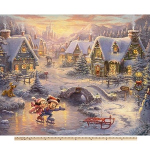 Mickey & Minnie Christmas - Sweetheart Holiday fabric panel