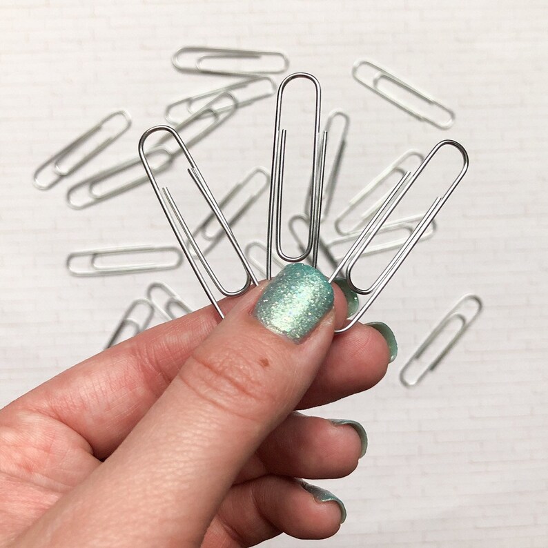 Silver Paper Clips Set of 5 Etsy