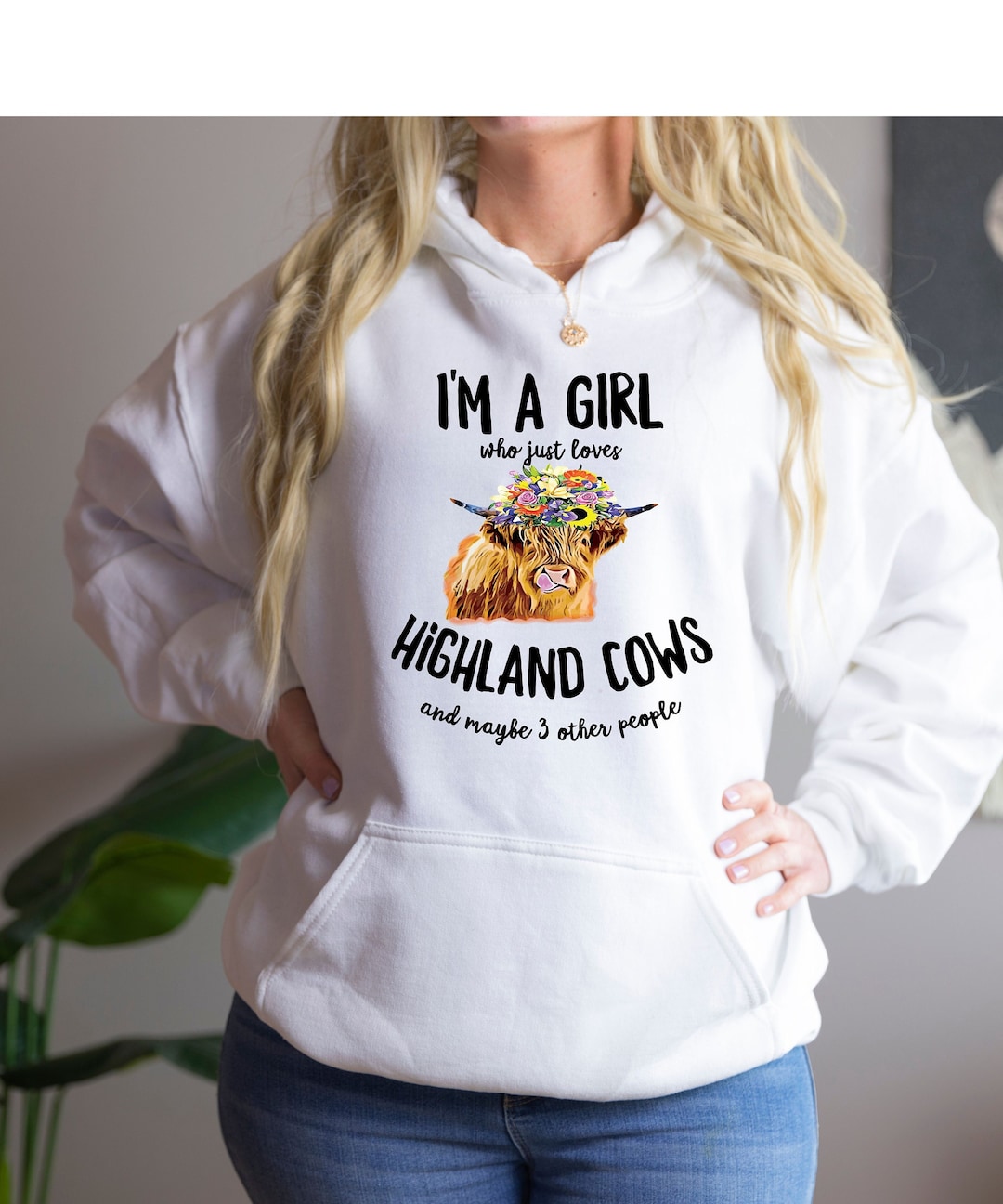 Highland Cow Funny Hoodie Scottish Highland Coo I'm A Girl - Etsy