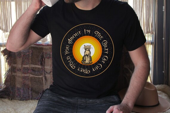 Crazy Cat Guy Mens Cat T-shirt Gift Cat 