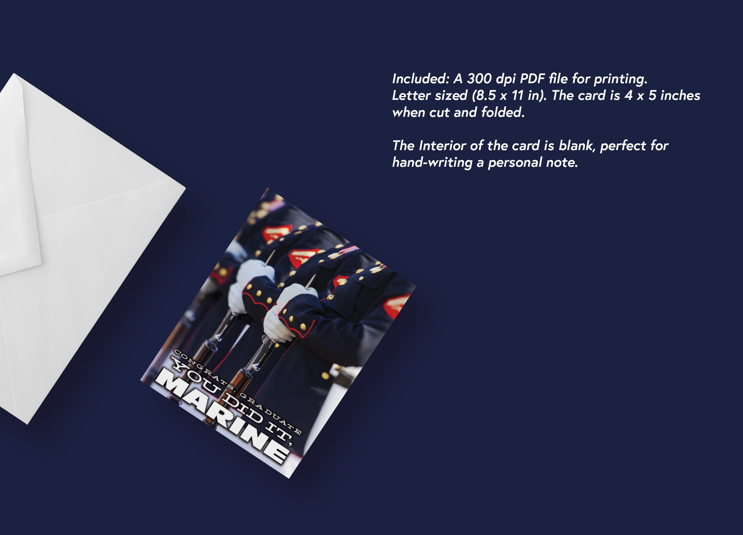 Congrats Marine Boot camp Graduation Card US Marine Corps Etsy