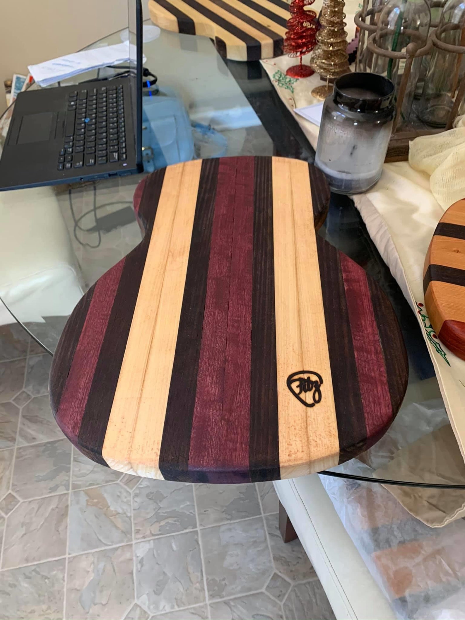 Guitar Shaped Cutting Board Etsy