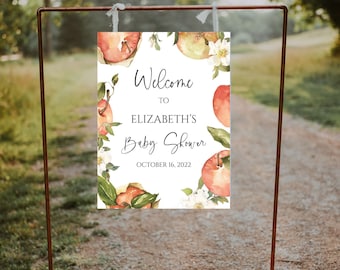 Editable Fall Bridal Shower Welcome Sign,  Printable Apple Bridal Shower Sign, Editable Bridal Shower Sign, Instant Download, Templett, e859