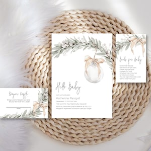Christmas Baby shower Invitation Bundle, Winter Gender Neutral Baby Shower Invitation Package, Winter Baby Shower Invitation, e566
