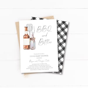BBQ and Bottles Couples Shower Invitation, Instant Download, Editable, Template, Coed Baby Shower Invitation, Summer Coed Shower