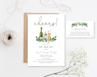 Baby Bash Invitation,  Couples Shower Invitation Gender Neutral, Instant Download, Editable Template, Couples Baby Shower Invite , e267c