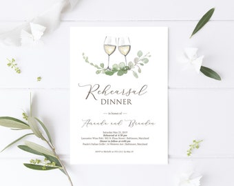 Wine Rehearsal Dinner Invitation, Instant Download, Editable Wedding Rehearsal Invitation, vineyard rehearsal dinner invite, e428