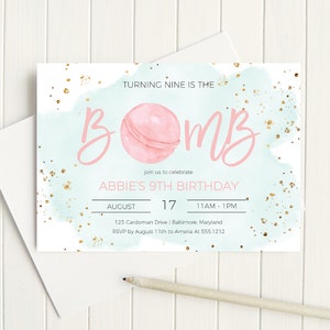 Bath Bomb Birthday Party Invitation, Bath Bomb Making Party Invitation Template, Editable Template Instant Download, Templett