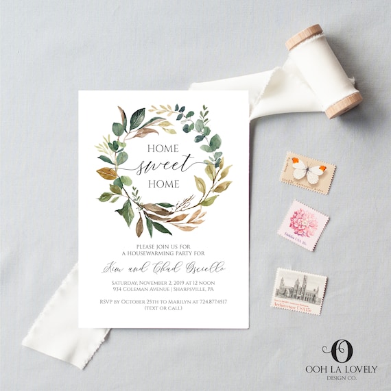 Housewarming Party Invitation, New Home Invitation, Fall Housewarming Party Invitation, e317