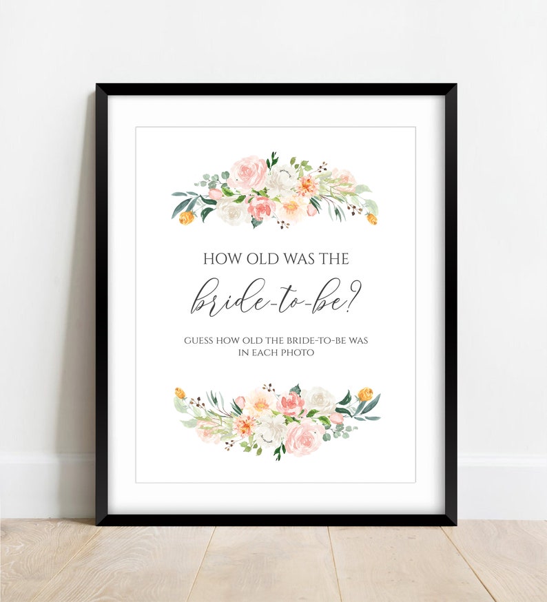 Printable How Old Was the Bride Bridal Shower Game Instant | Etsy